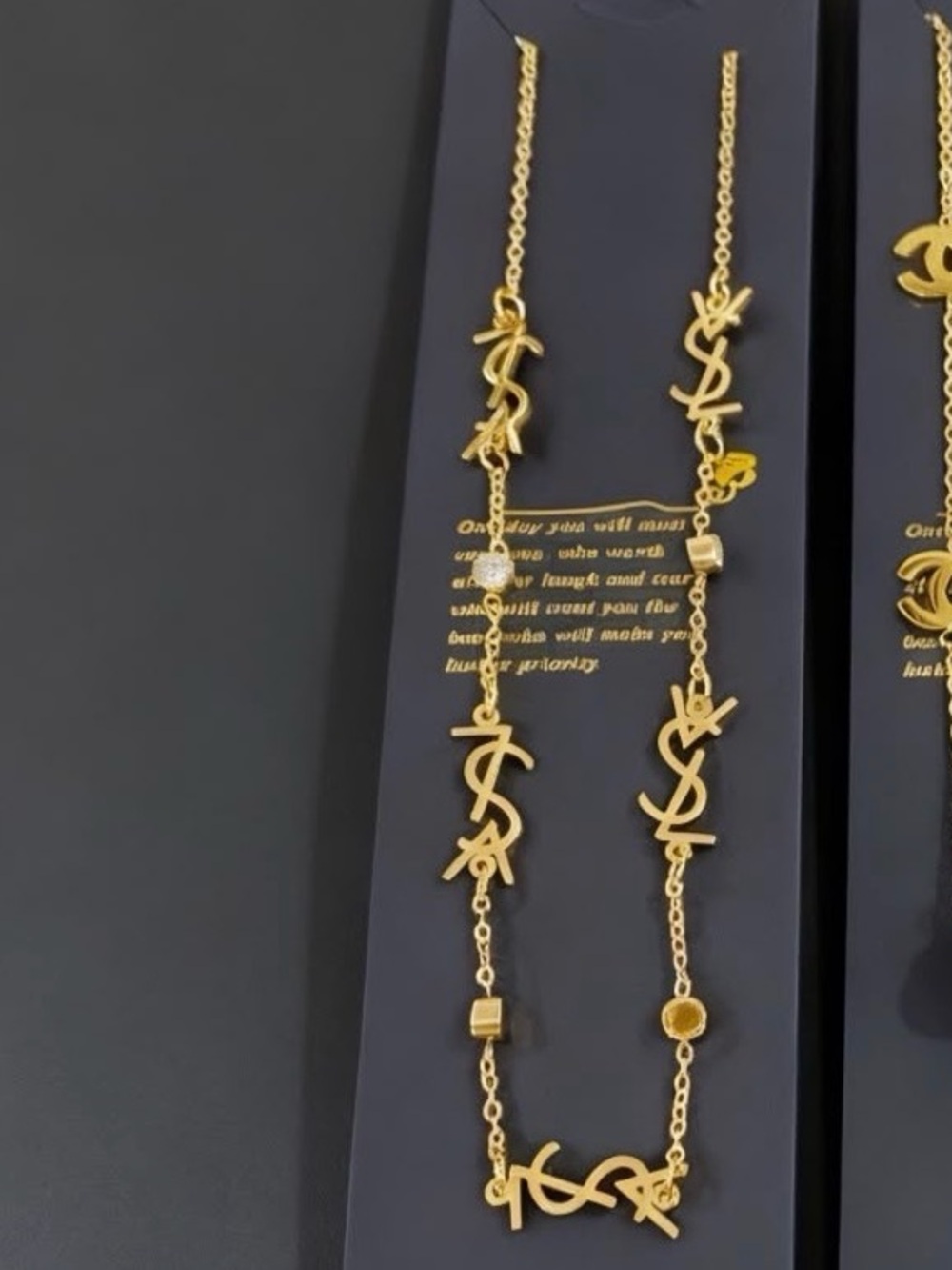 Gold YS Logo-Link Long Necklace - Gold Color